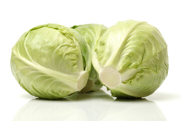 Fototapeta premium Green cabbage isolated on white background