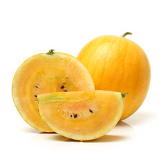 yellow watermelon isolated on white background