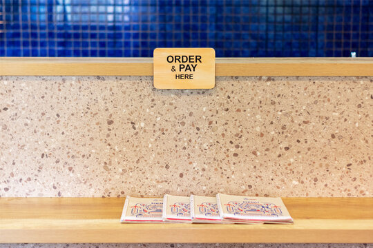 order sign and menu on a restaurant