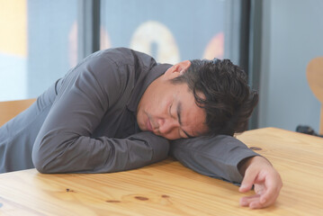 Fototapeta premium Stressed business man Virus Covid 19 People Crisis who Recession, Stress, lose job.