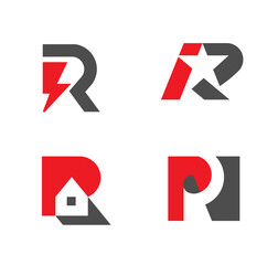 Set of letter r logo design collection for company branding. Logo can be used for icon, brand, identity, concept - obrazy, fototapety, plakaty