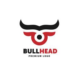 abstract simple Bull head vector logo concept illustration, Buffalo head logo, Bull head logo