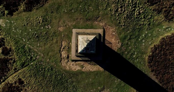 Captain Cooks Monument - Drone Straight Overhead, Pure Vertical Ascent - Summer, Clip 5