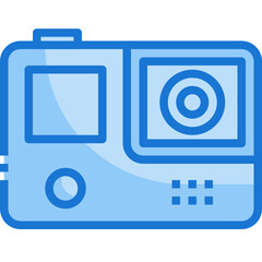 action camera blue line icon