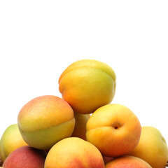 Fresh apricot fruits isolated on white background
