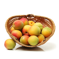 Fresh apricot fruits isolated on white background