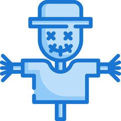 scarecrow blue line icon