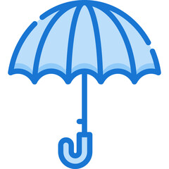 umbrella blue line icon