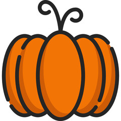 pumpkin color line icon