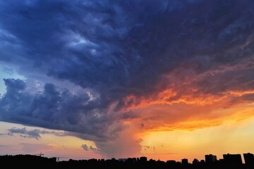 sunset over the city