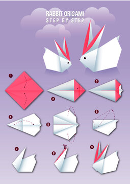 Origami Paper Instructions Stock Illustrations – 952 Origami Paper