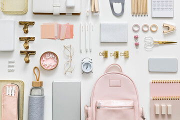 Stationery supplies organization isolated. Concept back to school, students, college or university