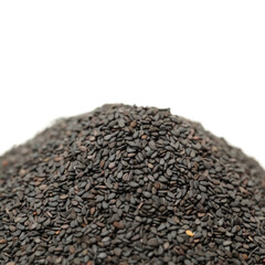 Black sesame on white background