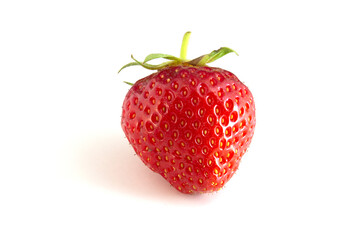 Isolated strawberries on a white background. Saw a delicious berry.