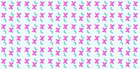 Pattern with different color shapes on a light background.