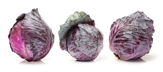 red cabbage isolated on white background