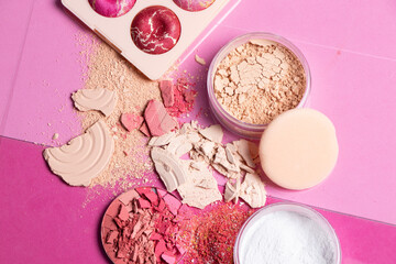 texture of assorted color blushes