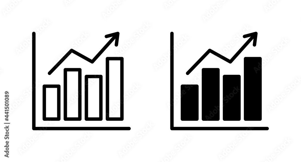 Poster growing graph icon set vector for computer, web and mobile app