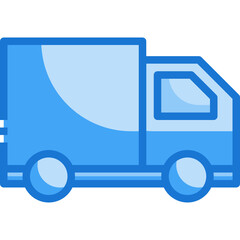 delivery truck blue line icon