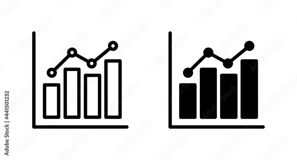 Poster growing graph icon set vector for computer, web and mobile app
