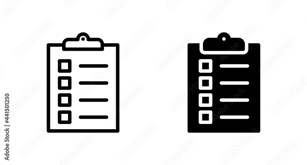 Poster clipboard icon set vector for computer, web and mobile app