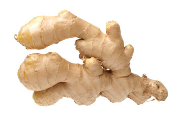 fresh ginger on white background