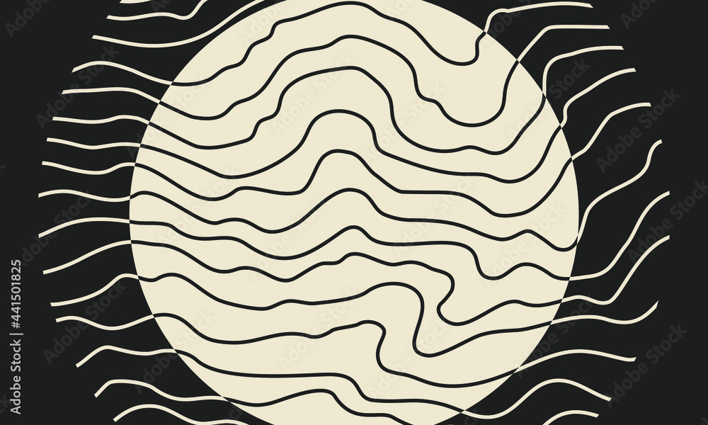 Poster lines and shapes contour abstract for graphic composition. creative and minimalist design for backgr