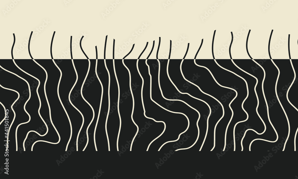 Poster lines and shapes contour abstract for graphic composition. creative and minimalist design for backgr