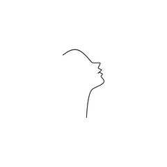 continuous line logo beautiful woman face