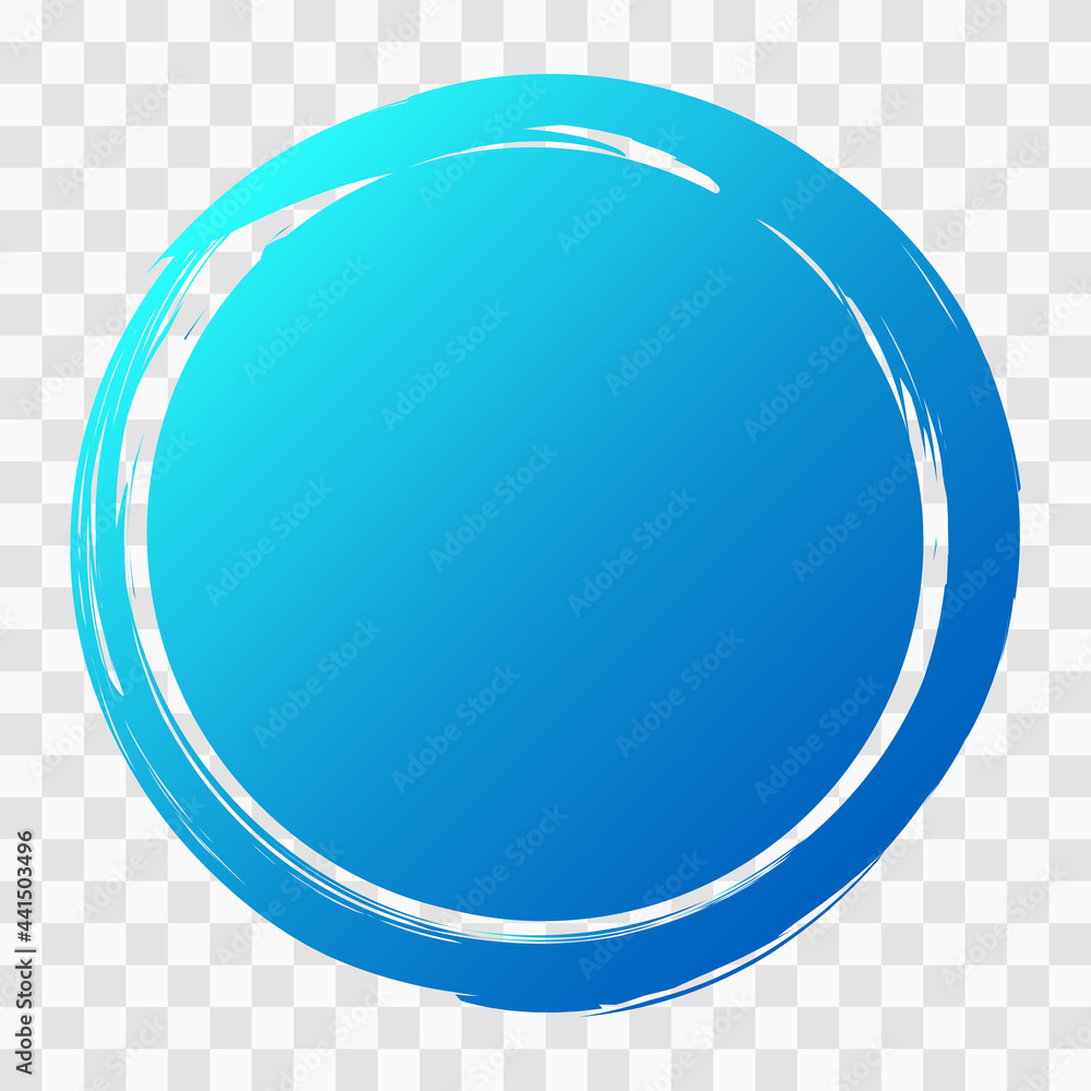 Poster abstract blue gradient round grunge banner design template for copy text space isolated on transpare