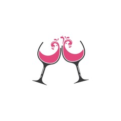 toasting wine glass icon vector illustration design