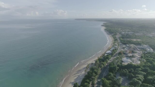 Aerial view of the beaches of Porto Seguro, Bahia, Brazil. 4K.