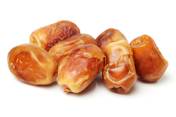 medjool dates on white background