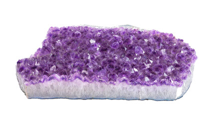 Fototapeta premium a large nugget of purple amethyst on a white isolated background.
