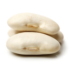 White kidney beans on white background