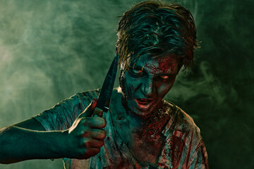 angry aggressive zombie