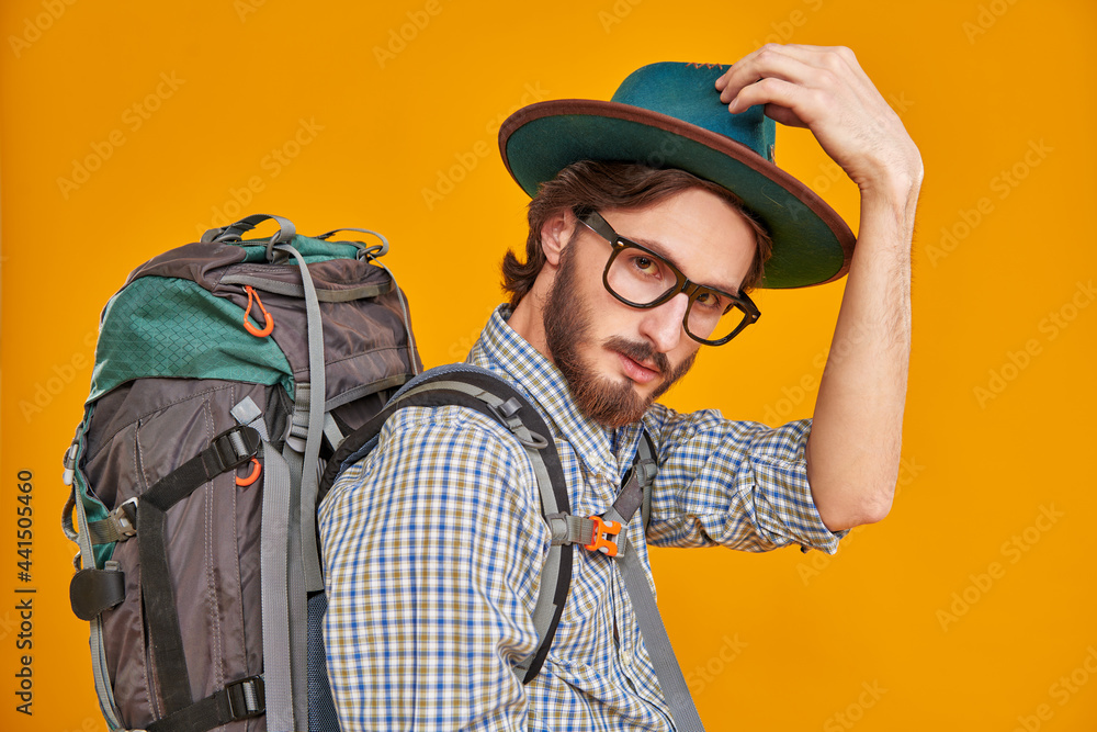 Canvas Prints hipster tourist man