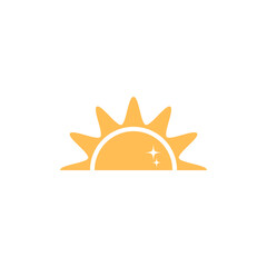 Sun icon design template vector isolated