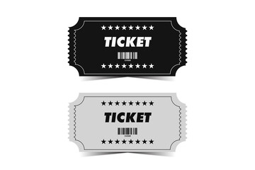 Two, pair vector ticket isolated isolated on white background.
