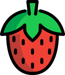 strawberry color outline icon
