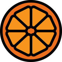 orange slice color outline icon