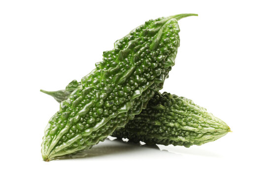 Bitter melon on white background