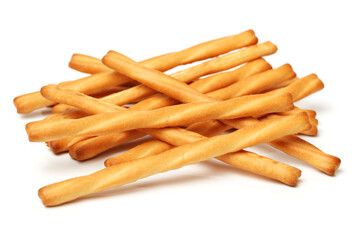 bread sticks on white background