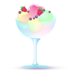 Ice cream balls in glass 