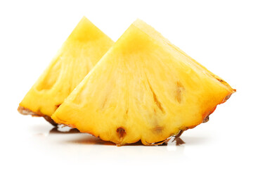 ripe pineapple on the white background 