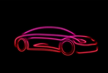 modern car neon art vector