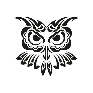 Owl ornament. Good for tattoos, prints and postcards. Vector illustration