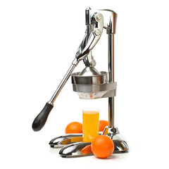 Orange juicer on white background