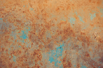 The texture of old rusty metal with paint residues