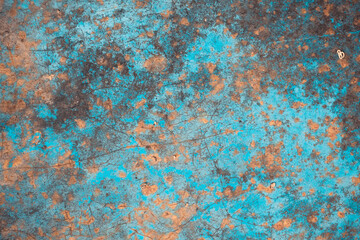 The texture of old rusty metal with paint residues